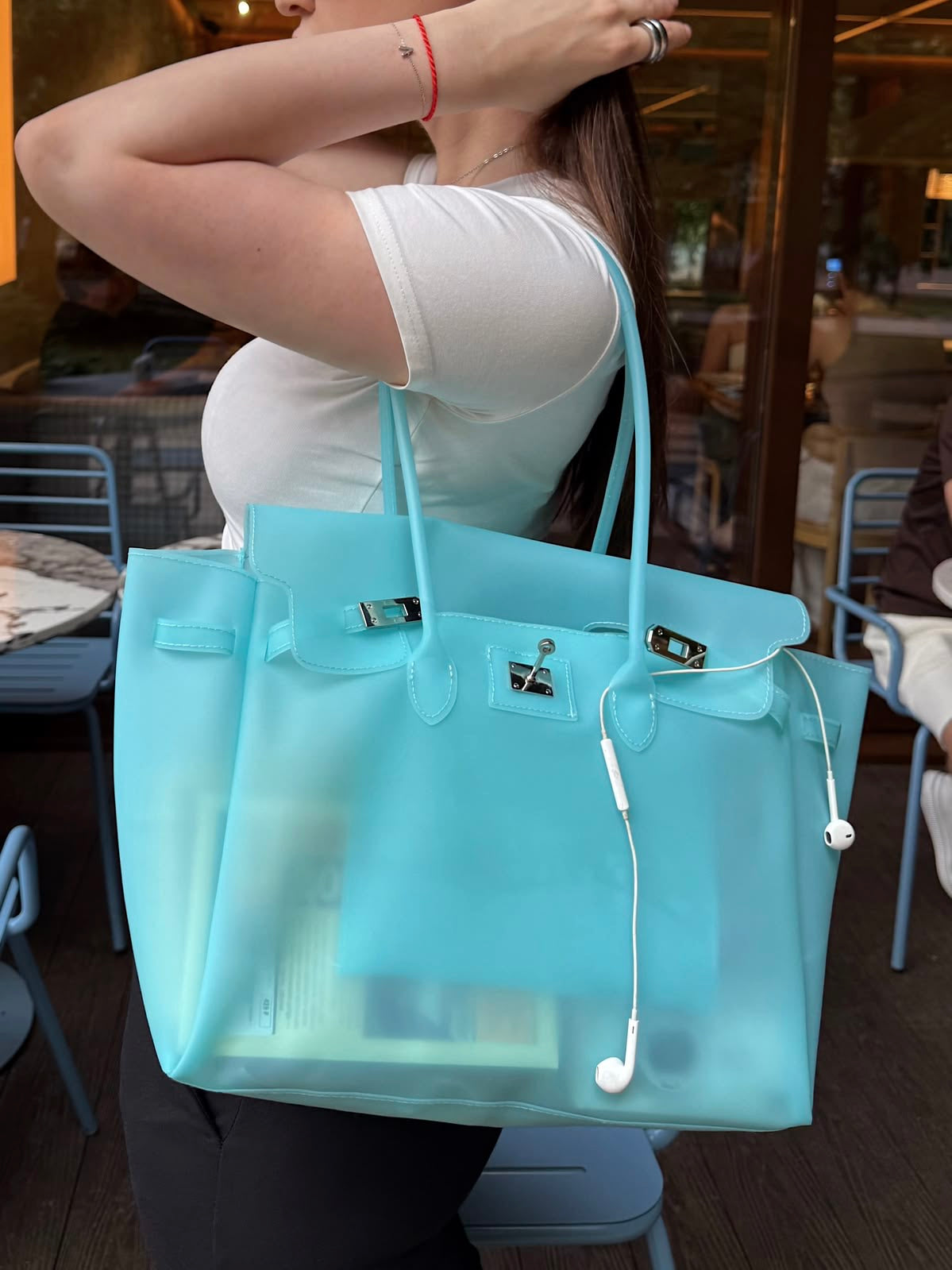 MONARCHE JELLY BAG -baby blue